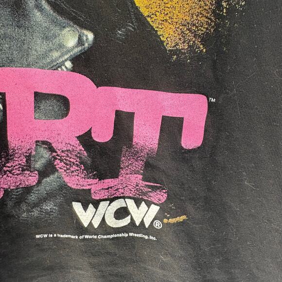 Vintage Bret Hart WCW Wrestling T-Shirt Size S 1998 Hitman Hart Foundation WWF - Picture 6 of 7